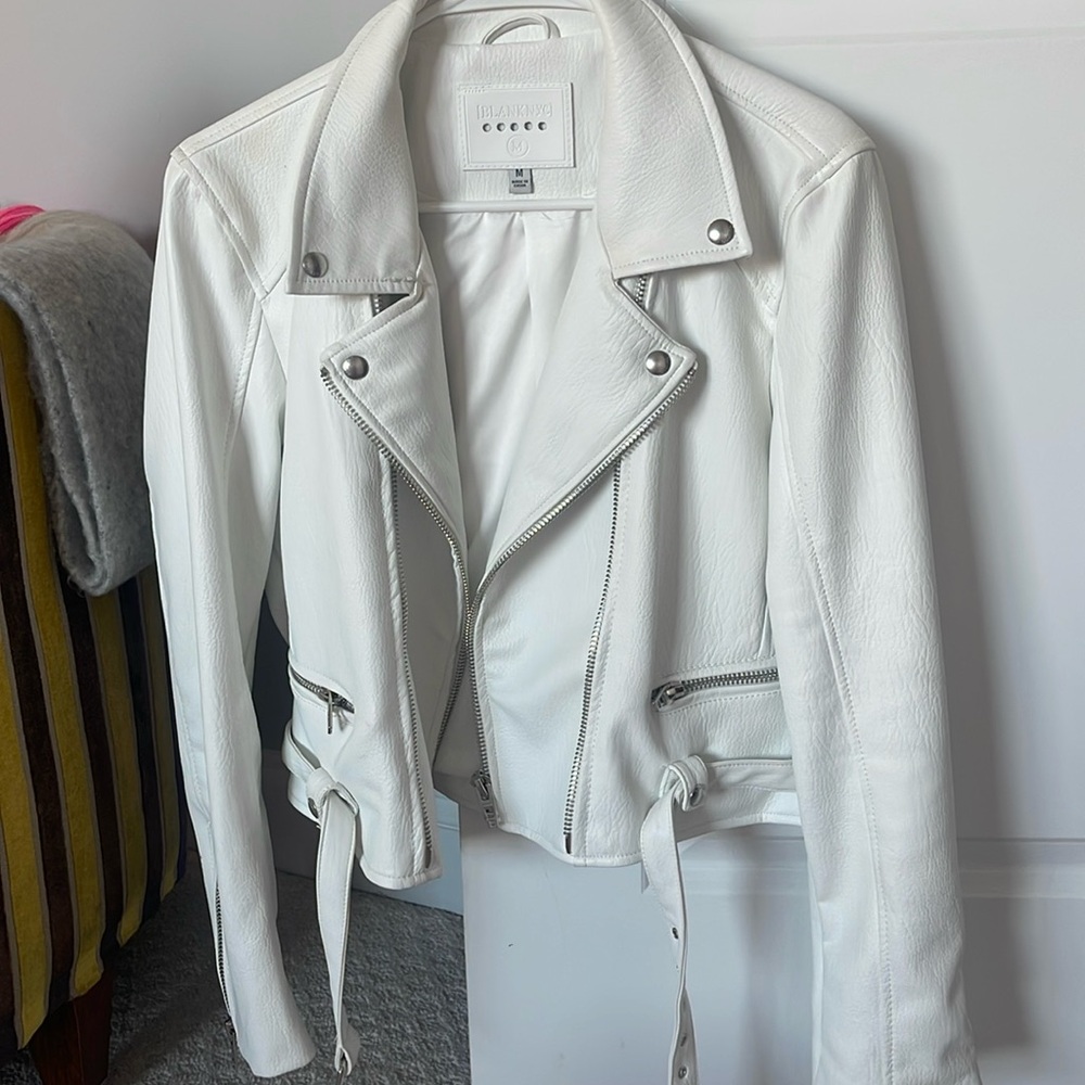 White Blank NYC Leather Jacket